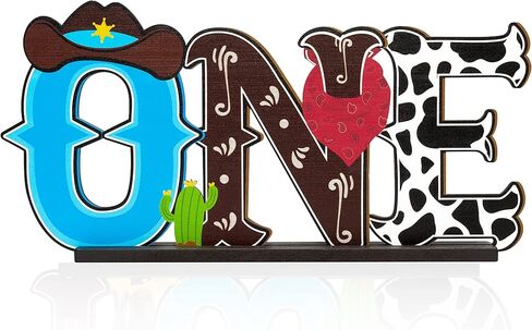 لافتة بتصميم رعاة البقر الغربي من بكساوي، قطعة مركزية لطاولة خشبية بعبارة «My First Rodeo Wild West Cowboy» لتزيين حفلات عيد الميلاد للاولاد بنمط حصان ريترو لعيد الميلاد الاول وحفلات استقبال المولود in Kuwait