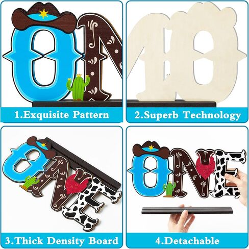 لافتة بتصميم رعاة البقر الغربي من بكساوي، قطعة مركزية لطاولة خشبية بعبارة «My First Rodeo Wild West Cowboy» لتزيين حفلات عيد الميلاد للاولاد بنمط حصان ريترو لعيد الميلاد الاول وحفلات استقبال المولود in Kuwait