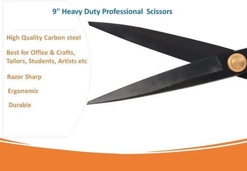 Zimpty Professional Tailor Scissors 9 Inch for Cutting Fabric Heavy Duty Scissors for Leather Cutting Industrial Sharp Sewing Shears for Home Office Artists Dressmakers in Kuwait