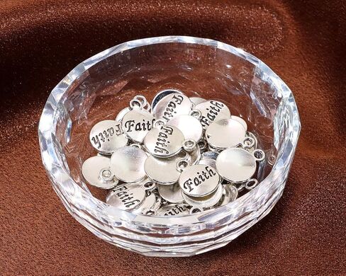 Shapenty Faith Charms Inspiration Message Charms for DIY Necklace Earring Bracelet Pendant Keychain Bookmark Jewelry Making Beading Ornaments Gift Inspiration Words Craft Projects, 50PCS in Saudi Arabia