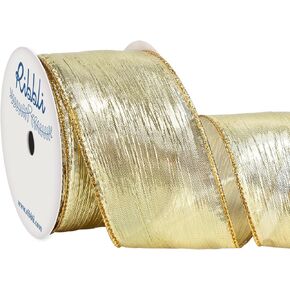 Ribbli Aqua Green Crinkled Wired Ribbon with Metallic Edge, Mint Green Christmas Ribbon for Garland, Wreaths,Topper Bow,Swags, Christmas Tree Decoration 2-1/2 Inch x 10 Yard in Kuwait