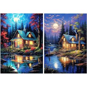 YOYA 2 Pack 5D Beach Scenery Diamond Painting Kits for Adults - Beach Diamond Art Kits DIY Full Drill Diamond Dots Paint with Diamonds, Beach Gem Art for Adults Home Wall Decor 12 x 16 in