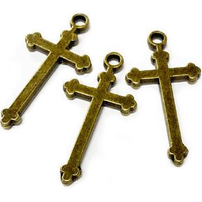 Heather's cf Silver Small Crosses 68-200pcs Mini Cross Charms Variety Cross Beads for Bracelets Craft 1 Inch Cross Charm Bulk Cross Pendant Jewelry Making for Men & Women