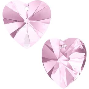 50pcs 10mm Love Heart Shaped Crystal Pendant Drop Beads January Red Birthstone Loose Beads for Jewelry Craft Making BB15-1