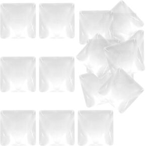Hitefu 44PCS Square Glass Cabochons, Flat Back Clear Transparent Dome Tiles, Transparent Glass Gems for Photo Pendant Jewelry Making, 25x25mm in Kuwait