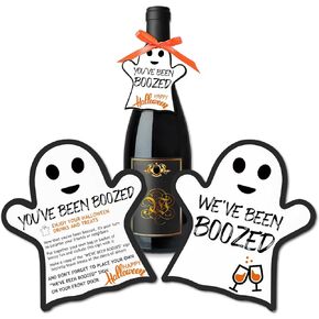 52 Pieces You've Been Boozed Halloween Game We've Been Boozed Halloween Sign Ghost Wine Bottle Labels Neighborhood Game for Halloween Party Decorations in Saudi Arabia
