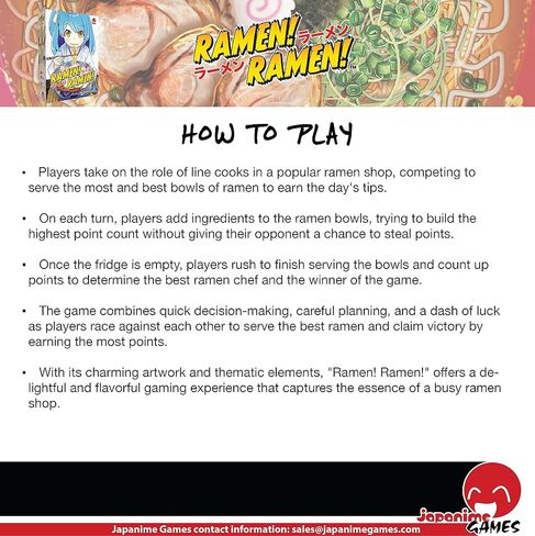 Japanime Games Ramen! Ramen! Board Game in Kuwait