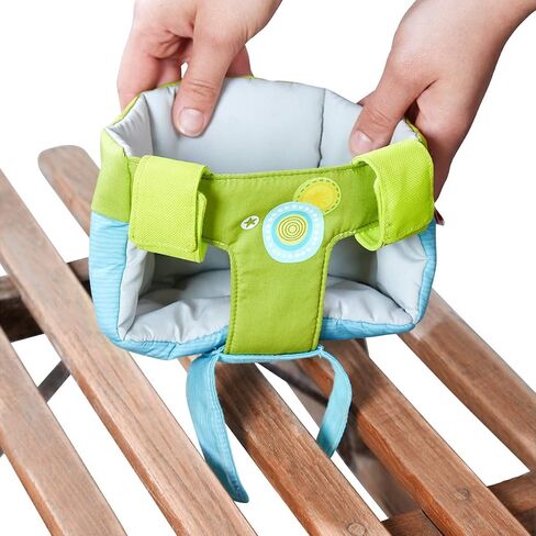 مقعد دراجة HABA Soft Doll باللونين الأزرق والأخضر - يتم ربطه بالمقود مع ملحق بخطاف وحلقة (دراجات سكوتر ودراجات ثلاثية العجلات) in Saudi Arabia