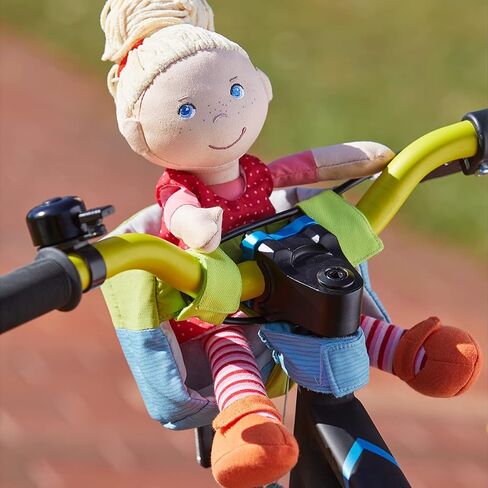 مقعد دراجة HABA Soft Doll باللونين الأزرق والأخضر - يتم ربطه بالمقود مع ملحق بخطاف وحلقة (دراجات سكوتر ودراجات ثلاثية العجلات) in Saudi Arabia