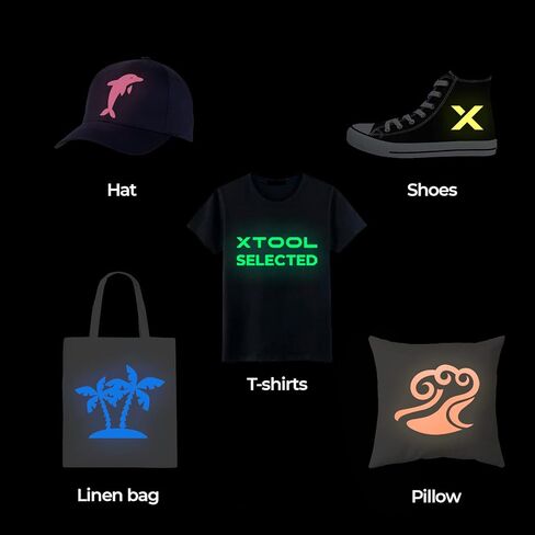 Glow in The Dark HTV Heat Transfer Vinyl, 20 Pack 12"x 10" Glow in The Dark HTV Vinyl Sheets, 10 Assorted Color Iron On Vinyl for T Shirts, Glow in The Dark Vinyl Starter Kit in Kuwait