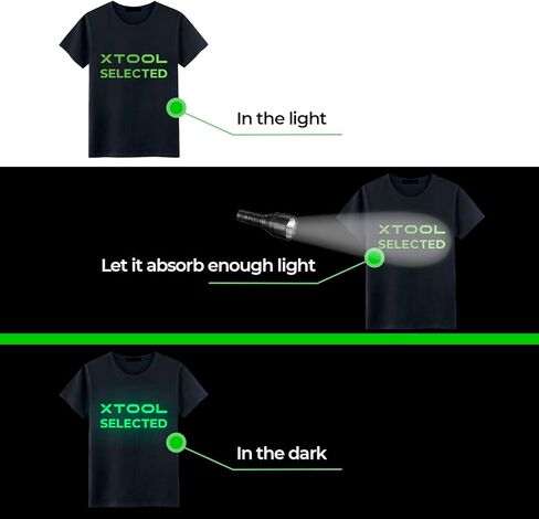Glow in The Dark HTV Heat Transfer Vinyl, 20 Pack 12"x 10" Glow in The Dark HTV Vinyl Sheets, 10 Assorted Color Iron On Vinyl for T Shirts, Glow in The Dark Vinyl Starter Kit in Kuwait