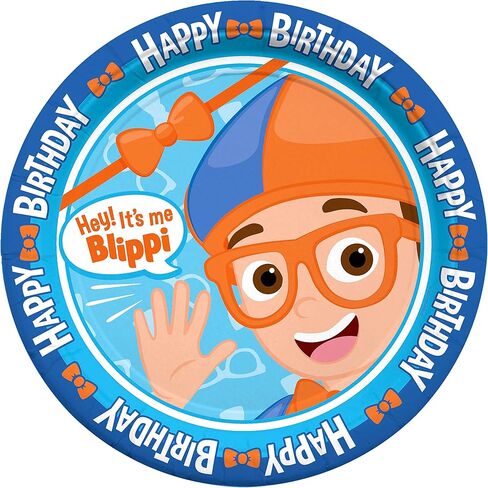 أطباق عشاء Blippi المرخصة رسميًا من Treasures Gifted مقاس 24 قيراط مقاس 9 بوصات لحفلات Blippi - لوازم حفلات أعياد الميلاد Blippi - أطباق ورقية Blippi - أطباق Blippi لحفلات أعياد الميلاد - لوازم حفلات Blippi in Saudi Arabia