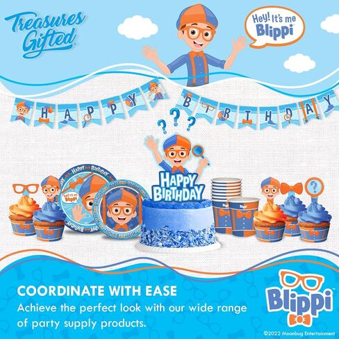 أطباق عشاء Blippi المرخصة رسميًا من Treasures Gifted مقاس 24 قيراط مقاس 9 بوصات لحفلات Blippi - لوازم حفلات أعياد الميلاد Blippi - أطباق ورقية Blippi - أطباق Blippi لحفلات أعياد الميلاد - لوازم حفلات Blippi in Saudi Arabia