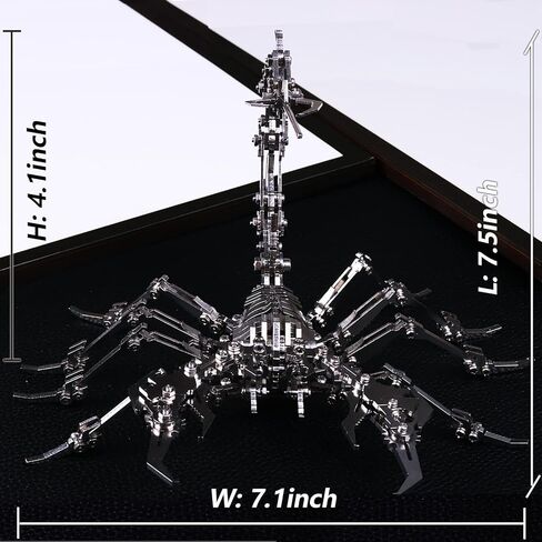 احجية معدنية ثلاثية الابعاد من يويزودبو، مجموعة احجية معدنية ثلاثية الابعاد على شكل عقرب يمكنك صنعها بنفسك، 190 قطعة من احجية جيغسو ثلاثية الابعاد هدايا للكريسماس للرجال والنساء لتزيين المكتب بنفسك in Kuwait