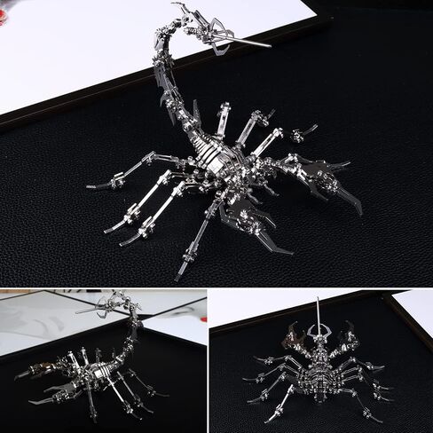 احجية معدنية ثلاثية الابعاد من يويزودبو، مجموعة احجية معدنية ثلاثية الابعاد على شكل عقرب يمكنك صنعها بنفسك، 190 قطعة من احجية جيغسو ثلاثية الابعاد هدايا للكريسماس للرجال والنساء لتزيين المكتب بنفسك in Kuwait