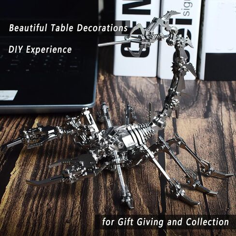 احجية معدنية ثلاثية الابعاد من يويزودبو، مجموعة احجية معدنية ثلاثية الابعاد على شكل عقرب يمكنك صنعها بنفسك، 190 قطعة من احجية جيغسو ثلاثية الابعاد هدايا للكريسماس للرجال والنساء لتزيين المكتب بنفسك in Kuwait