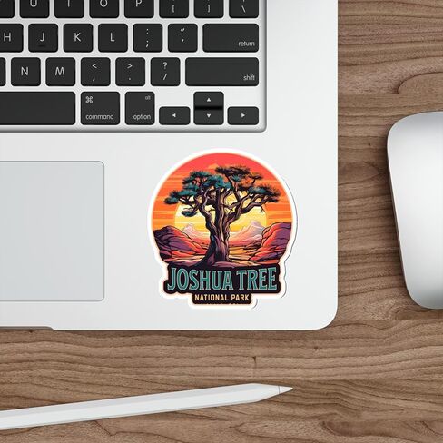 Joshua Tree National Park Sticker California Vintage Vinyl Decal Waterproof for Water Bottle Mug Passport Book Scrapbook Notebook Laptop Tumbler Skateboard Computer Phone Size 4" Funny Gift in Saudi Arabia