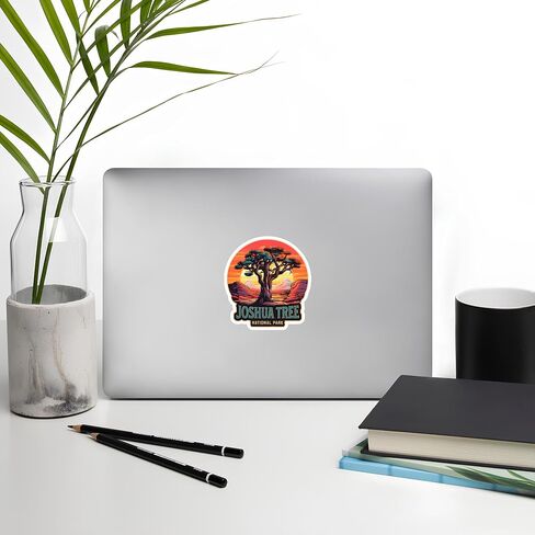 Joshua Tree National Park Sticker California Vintage Vinyl Decal Waterproof for Water Bottle Mug Passport Book Scrapbook Notebook Laptop Tumbler Skateboard Computer Phone Size 4" Funny Gift in Saudi Arabia