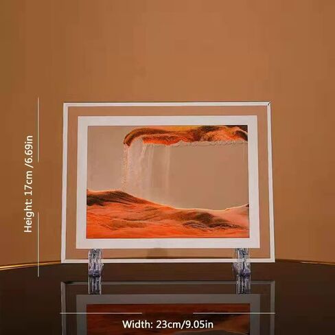 WANLIAN Moving Sand Art Picture Dynamic Sand Picture Golden Desktop Sand Art for Home Decor and Office Large Size (9x7inch) in Saudi Arabia