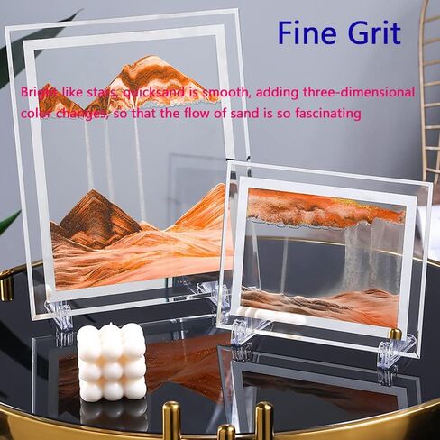 WANLIAN Moving Sand Art Picture Dynamic Sand Picture Golden Desktop Sand Art for Home Decor and Office Large Size (9x7inch) in Saudi Arabia