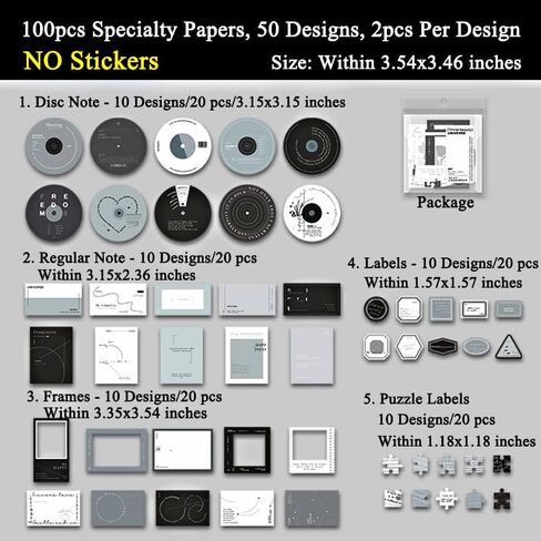 Vilikya Music Plates Paper for Scrapbook Supplies Kit, 100pcs Record Scrapbook Materials for Journaling, Scrapbooking, Junk Journals in Kuwait