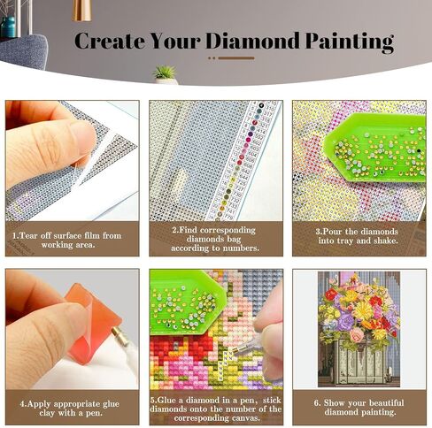yoya 2 حزمة مجموعات الطلاء الماس للبالغين، البقرة 5D مجموعات الفن الماس مع الملحقات والأدوات، DIY البومة الماس اللوحة الحفر الكامل جوهرة الفن مجموعة الطلاء لديكور جدار المنزل 12 × 16 بوصة in Kuwait