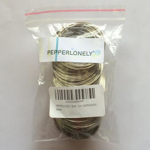 سلك خرز ذو ذاكرة فضية اللون مكون من 200 حلقة من العلامة التجارية PEPPERLONELY مقاس 1-3/5 × 1-3/4 بوصة (40 مم - 45 مم) in Saudi Arabia