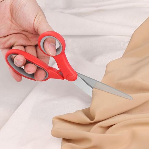 Left Handed Scissors, 8" All Purpose Lefty Stainless Steel Scissors for Adults School Student Kids, Great for Craft, Office, Sewing, Fabric, Red (1 Pack) in Kuwait