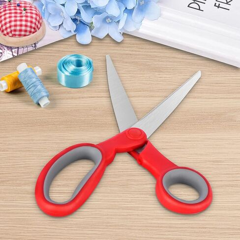 Left Handed Scissors, 8" All Purpose Lefty Stainless Steel Scissors for Adults School Student Kids, Great for Craft, Office, Sewing, Fabric, Red (1 Pack) in Kuwait