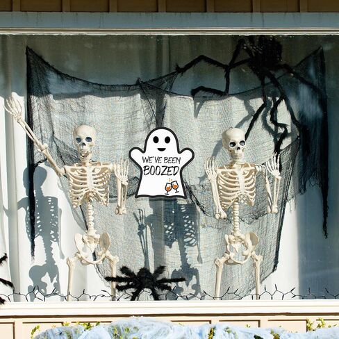 52 Pieces You've Been Boozed Halloween Game We've Been Boozed Halloween Sign Ghost Wine Bottle Labels Neighborhood Game for Halloween Party Decorations in Saudi Arabia