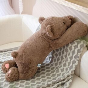 Weighted Bear Stuffed Animals, 23.6" Brown Bear Plush Throw Pillow Super Cute Kawaii Plushie Toys Gifts for Boys Girls Adults, 60cm, Brown