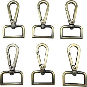 6Pcs Metal Swivel Lobster Clasp Claw Push Gate Snap Hooks 1 inch for DIY Crafts Keychain Purse Handbag Making (Bronze) A774