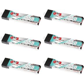 GAONENG 6pcs GNB LiPo Battery 1S 550mAh 3.7V 90C 180C for Tinyhawk Brushless 75mm FPV Drone Emax Tinyhawk S Happymodel Mobula6 HGLRC Petrel 75Whoop Spare RC Parts with Mini Cable Ph 2.0 Connector