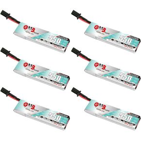 6 قطع بطارية GNB LiPo 1S 550 مللي أمبير 3.7 فولت 90C 180C لطائرة EMAX Tinyhawk بدون فرشاة بدون طيار Kingkong Tiny7 Beta75S Mini Micro Whoops PowerWhoop Quads Quadcopter Helicopter مع رأس بلاستيكي صغير A30 موصل