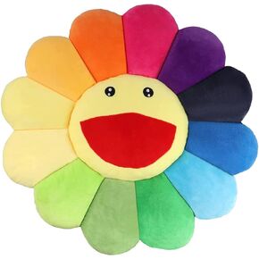 وسادة عباد الشمس، وسادة ناعمة ومريحة عباد الشمس مبتسم ، وسادة قطيفة الأزهار، 6.5 بوصة/42 سم ألعاب قطيفة عباد الشمس الملونة ديكور المنزل غرفة النوم مطعم in Kuwait