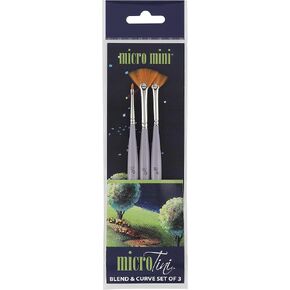 Creative Mark 30 Piece Micro Detail Paint Brush Set, Mini Paintbrushes for Acrylic, Watercolor, Oil, Face, Nail, Scale Model Painting & Line Drawing, Vegan Leather Case Included in Kuwait