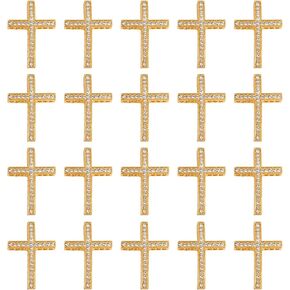 AUEAR, 20 Pack Crystal Rhinestone Cross Connector Charms Pendants for DIY Jewelry Making Gold in Kuwait