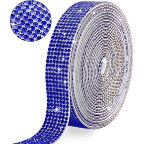 Self Adhesive Purple Crystal Rhinestone Ribbon Strips,7 Rows of 4 Yards Diamond Ribbon Bling Rhinestone Sticker with 2 mm Rhinestone for Crafts,Wedding,Christmas Party(Purple)