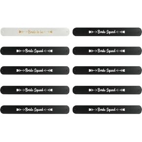 PartyGifts&beyond Bachelorette Party Silicone Ruler Snap Bracelets Bride Squad Colorful Silicone Wristband with Scale for Bridesmaid Gifts