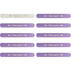 PartyGifts&beyond Bachelorette Party Silicone Ruler Snap Bracelets Bride Squad Colorful Silicone Wristband with Scale for Bridesmaid Gifts in Kuwait