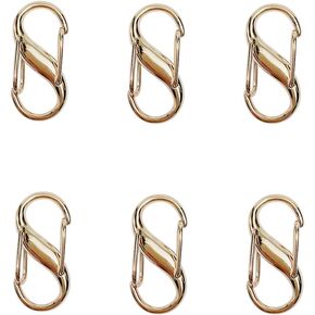 6PCS Chain Length Accessories Adjustable Metal Buckles for Chain Strap Bag Chain Links Tiny Clip for Bag （Black Gold）