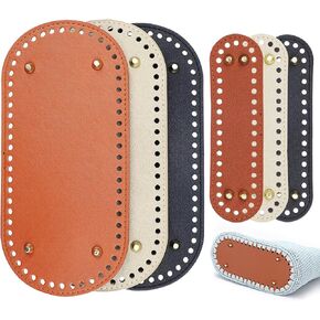YOLUFER 6pcs PU Leather Bag Bottom, Oval Knitting Crochet Bags Bottom Shaper Pad for Bags, DIY Shoulder Bag Crochet Accessories in Saudi Arabia