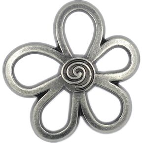 Bezelry 12 Pieces Flower Contour Metal Shank Buttons. 21mm (13/16 inch) (Gray Silver) in Kuwait