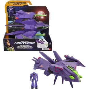 Mattel Disney Pixar Lightyear Hyperspeed Series Zurg Fighter Ship 9.25 Inches Long Authentic Detail, with Zurg Figure 2.25 Inches Tall, Fan Gift Ages 4 Years & Up in Kuwait