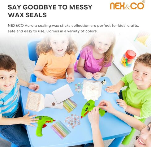 أعواد ختم الشمع من NEX&CO لمسدس الغراء الصغير، 20 عبوة من أعواد الشمع الشفافة قزحية الألوان لأختام الطوابع، قطر 8 بوصة × .27 بوصة، غراء فني ساخن للطوابع ودعوات الزفاف والبطاقات (أخضر نعناعي) in Kuwait