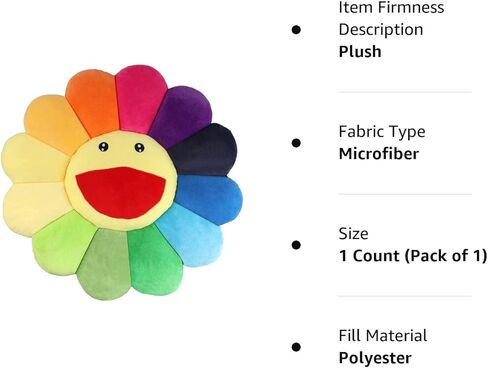 وسادة عباد الشمس، وسادة ناعمة ومريحة عباد الشمس مبتسم ، وسادة قطيفة الأزهار، 6.5 بوصة/42 سم ألعاب قطيفة عباد الشمس الملونة ديكور المنزل غرفة النوم مطعم in Kuwait