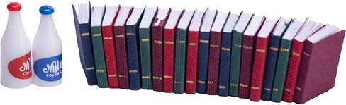 إكسسوارات بيت الدمى المصغرة 20 قطعة كتب صغيرة زجاجات الحليب لعبة الدمية بمقياس 1 12 in Kuwait