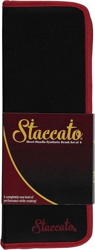 Creative Mark Artist Staccato Paint Brush Set of 8, Short Handle Paintbrushes for Acrylics, Watercolor & Gouache, Includes Organizer Traveling Case in Saudi Arabia