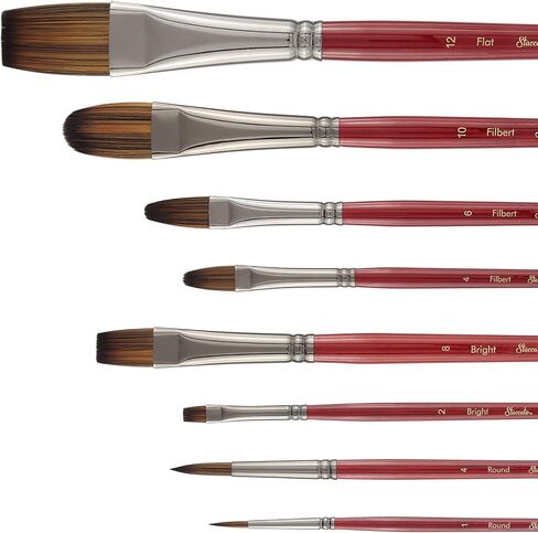 Creative Mark Artist Staccato Paint Brush Set of 8, Short Handle Paintbrushes for Acrylics, Watercolor & Gouache, Includes Organizer Traveling Case in Saudi Arabia