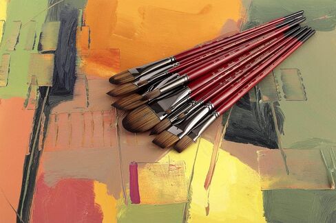 Creative Mark Artist Staccato Paint Brush Set of 8, Short Handle Paintbrushes for Acrylics, Watercolor & Gouache, Includes Organizer Traveling Case in Saudi Arabia